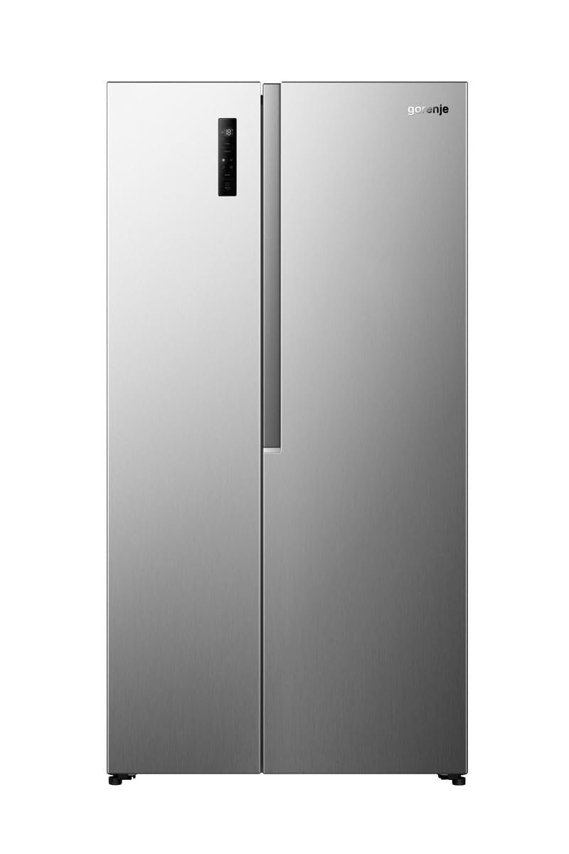 412gCW2BacL Gorenje NRS917C41X Side-by-Side, 544L, PureFlat Serie, XXL Gefrierschulbladen, CrispZone, MultiFlow 360°, NoFrostPlus, Inverter-Kompressor, BxHxT: 91,1×178,6×61,5 cm, Edelstahl – Bild 1