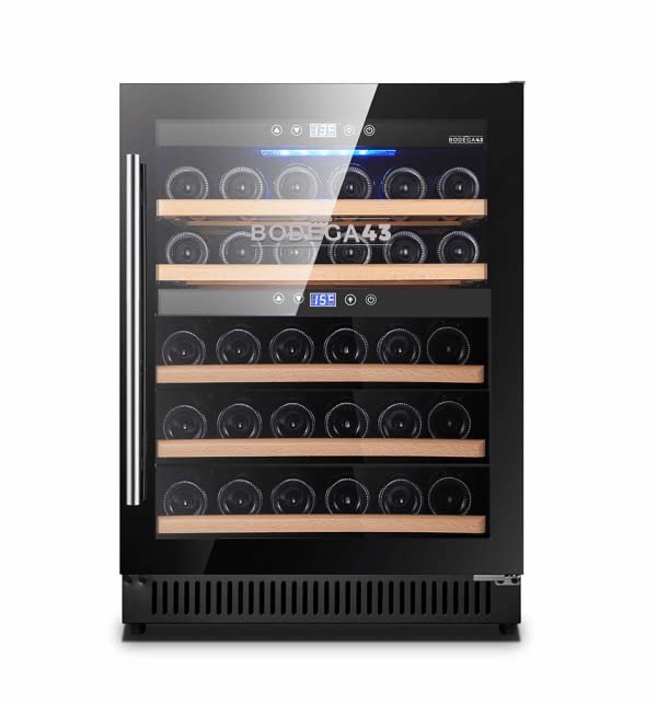 41FwBl8APNL BODEGA43-40 Weinkühlschrank, 40 Flaschen, 130 L, 2 Zonen, 5–20 °C, Schwarz – Bild 1