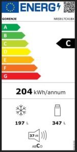 Gorenje NRS917C41BX Side-by-Side, 544L, PureFlat Serie, XXL Gefrierschulbladen, CrispZone, MultiFlow 360°, NoFrostPlus, Inverter-Kompressor, BxHxT: 91,1×178,6×61,5 cm, Matt Schwarz – Bild 11