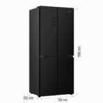 Gorenje NRM819D61BX Cross Door, 460L, CrispZone mit Feuchteregler, Frischbox mit Multifunktion, Eisbox, Fastfreeze, NoFrost, Inverter-Kompressor,BxHxT: 79,4×190×65 cm, Matt Schwarz – Bild 2