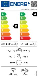 AEG LWK6A50680 Serie 6000 Waschtrockner, 8 kg Waschen, 4 kg Trocknen, 1600 U/min – Bild 10