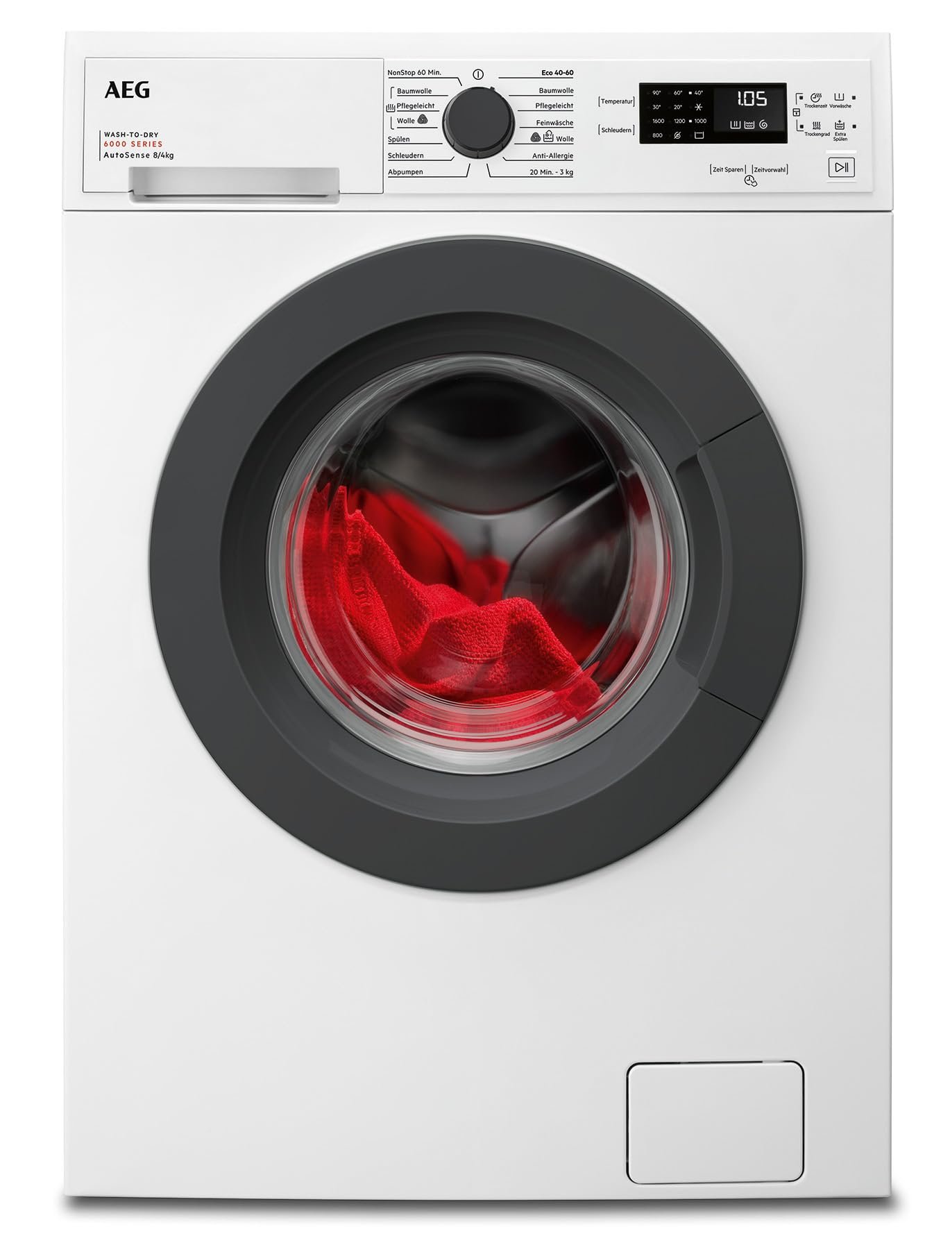 61naKWvNn5L AEG LWK6A50680 Serie 6000 Waschtrockner, 8 kg Waschen, 4 kg Trocknen, 1600 U/min – Bild 1