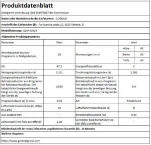 Gorenje GS643C90X Freistehender Geschirrspüler, 60 cm, 16 Maßgedecke, TotalDry – Bild 7