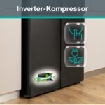 Gorenje NRM819D61BX Cross Door, 460L, CrispZone mit Feuchteregler, Frischbox mit Multifunktion, Eisbox, Fastfreeze, NoFrost, Inverter-Kompressor,BxHxT: 79,4×190×65 cm, Matt Schwarz – Bild 5