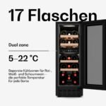 Klarstein Velaire 2-Zonen Weinkühlschrank, 17 Flaschen, 5–22 °C, Touch, LED, UV-Schutz – Bild 3