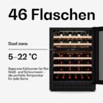 Klarstein Velaire 2-Zonen Weinkühlschrank, 46 Flaschen, 5–22 °C, Touch, LED, UV-Schutz – Bild 3