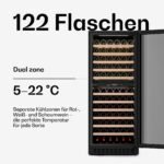 Klarstein Velaire 2-Zonen Weinkühlschrank, 122 Flaschen, 5–22 °C, Touch, LED, UV-Schutz – Bild 3