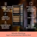 Klarstein 2-Zonen Weinkühlschrank, 77 Flaschen, 5–20 °C, Glastür, UV-Schutz – Bild 2