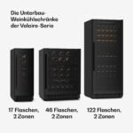 Klarstein Velaire 2-Zonen Weinkühlschrank, 46 Flaschen, 5–22 °C, Touch, LED, UV-Schutz – Bild 6