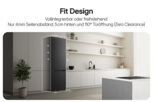LG GBBS322CPY Fit&Max Kühl-/Gefrierkombination (375 L, Energieklasse C) vollintegrierbar oder freistehend mit DoorCooling+, FRESHConverter+, Total No Frost, Silber – Bild 3