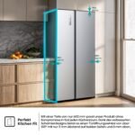 Hisense RS3P538NAIE Side-by-Side Kühl-Gefrierkombination, 527 L, No Frost, Grau – Bild 5